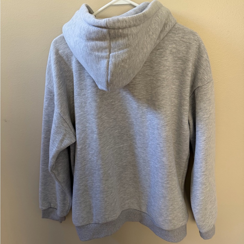 EFAN Women's Gray Zip-Up Drawstring Hoodie Fall Jacket Oversized Sz M - Picture 8 of 11